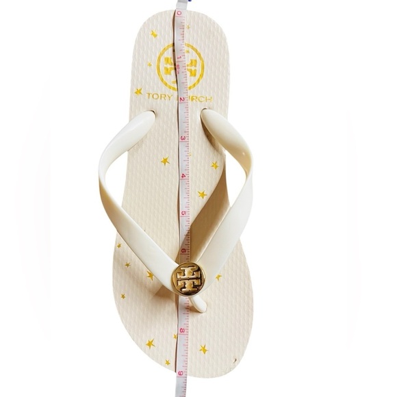 Tory Burch Cream Flip Flops with Gold Accents estimated size 6 - Picture 14 of 14